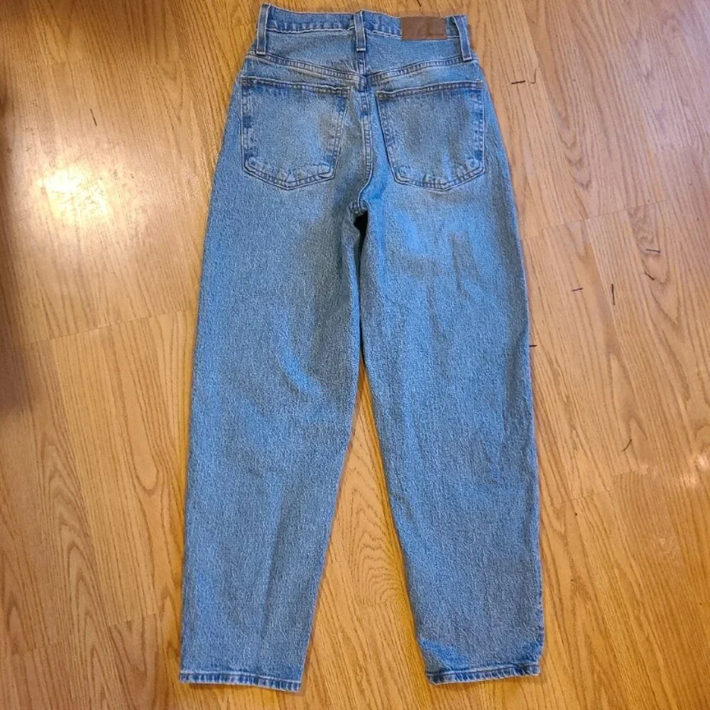 MADEWELL BALLOON JEANS BARREL LEG cropped baggy high waist stretch denim sz 23 - Picture 4 of 7
